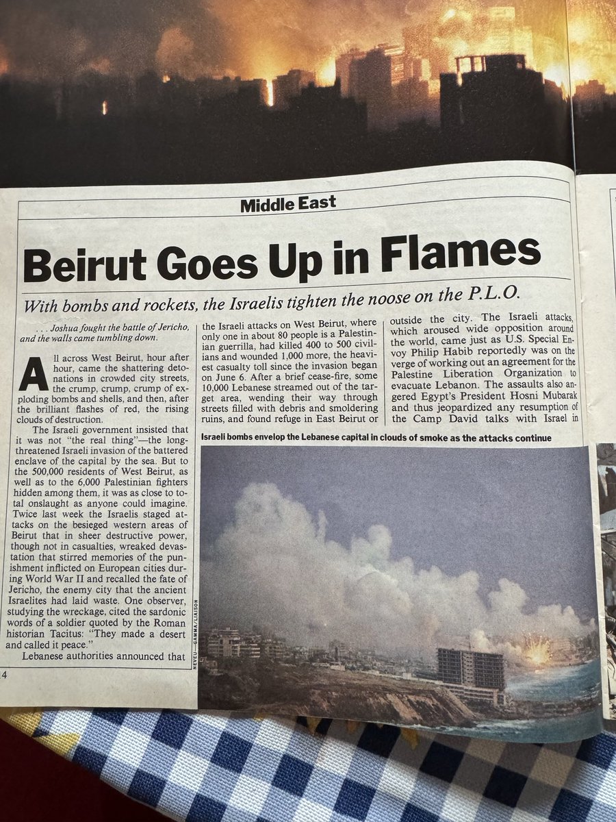 SchmelingD's tweet photo. “With bombs and rockets, the Israelis tighten the noose on the P.L.O.”
44 years later, we are told the same thing. 

Will Time Magazine still be around in 44 years?
What about Israel? https://t.co/jt6C6fdUTy