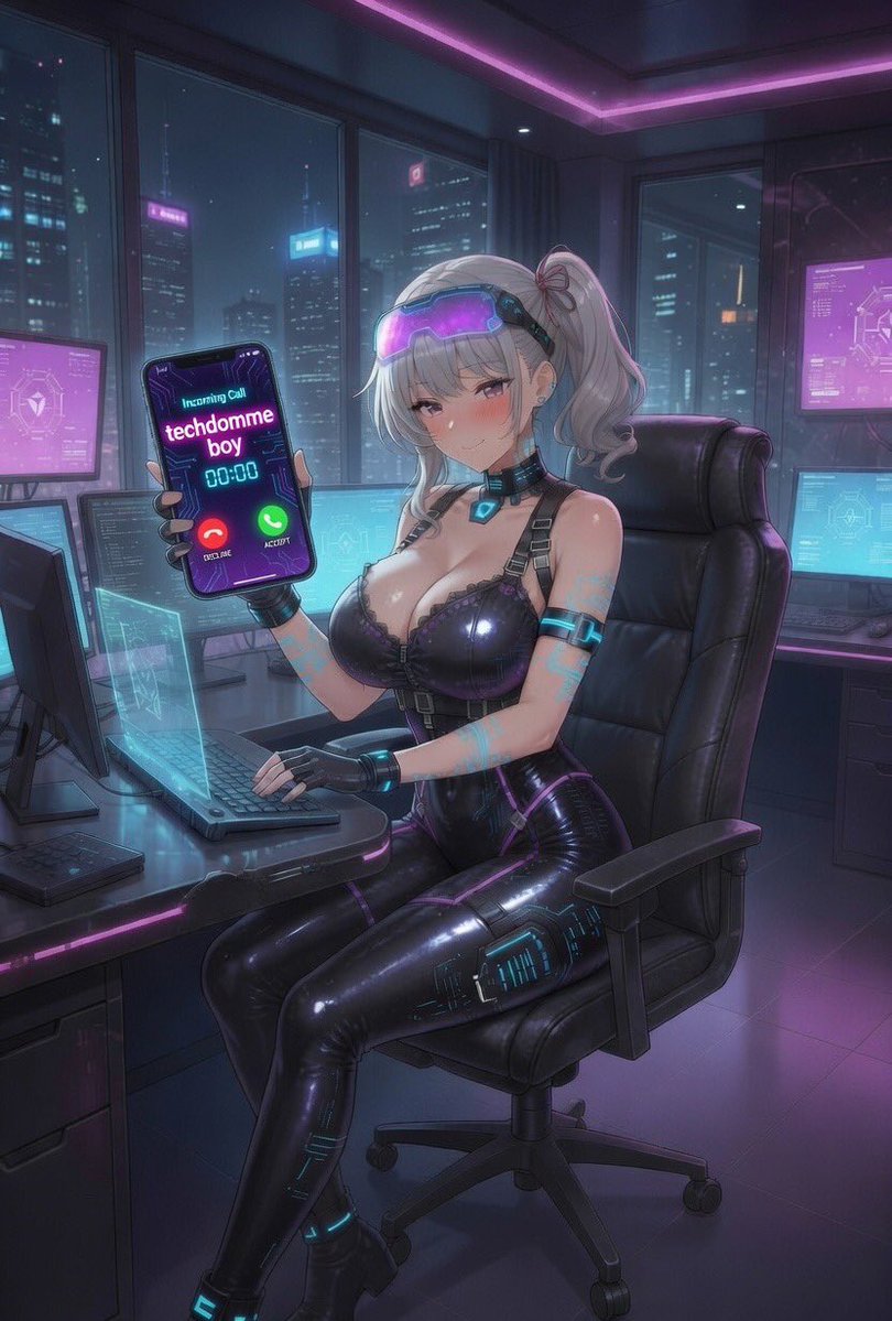 tech_zoey's tweet photo. Mommy taking a call from her techdomme boy while running the mainframe ⚡
Cyber setup hitting different tonight. https://t.co/uVJM23aHz0