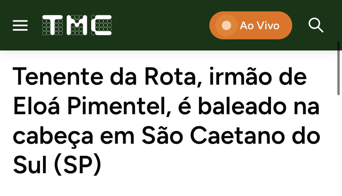 FlavioBolsonaro's tweet photo. O tenente Ronickson Pimentel dos Santos, da ROTA, foi covardemente atacado hoje em São Caetano do Sul. Ele foi baleado na cabeça por uma dupla em uma motocicleta enquanto aguardava no semáforo, à paisana, após sair da academia.

O tenente é irmão de Eloá Pimentel, jovem cujo sequestro e assassinato chocaram o Brasil em 2008.

O Brasil precisa de um novo caminho. Essa violência não pode continuar fazendo novas vítimas. É preciso dar um basta.

Vamos colocar o Tenente Pimentel e sua família em oração. Que Deus fortaleça seus amigos e familiares neste momento tão difícil.