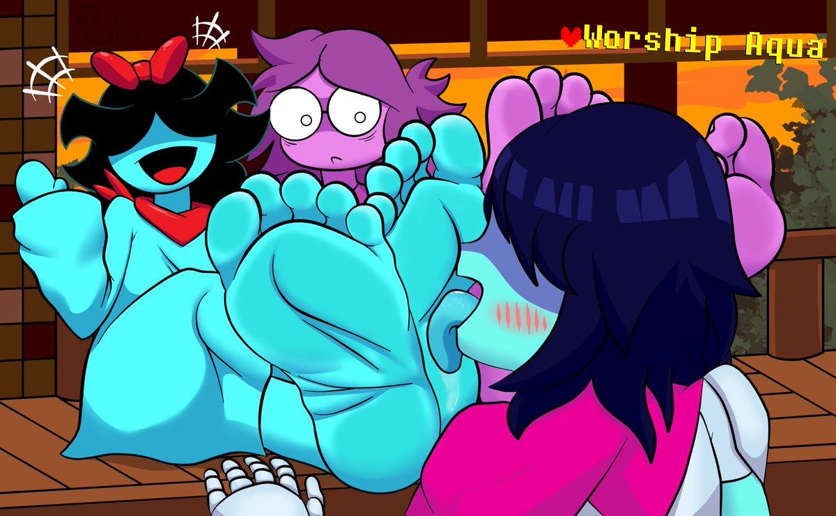 ElectroPrim_'s tweet photo. Kris, are you sure that worshipping the Aqua's feet is in the Weird Route ?
*Process... https://t.co/ytyF84pVYG