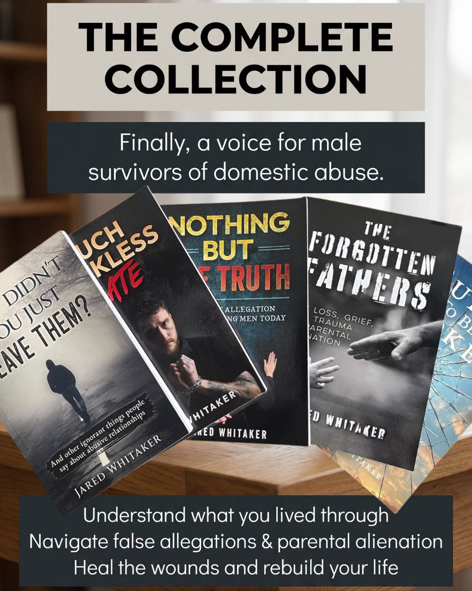 jaredwauthor's tweet photo. Five books. One collection. Everything a male survivor needs to understand what happened and begin to heal.

20% off until 30 June. Individual signed copies also available.

https://t.co/XAv8qjCFaZ

#MaleSurvivor #DomesticAbuse #MensMentalHealth https://t.co/tH27gwSTvA