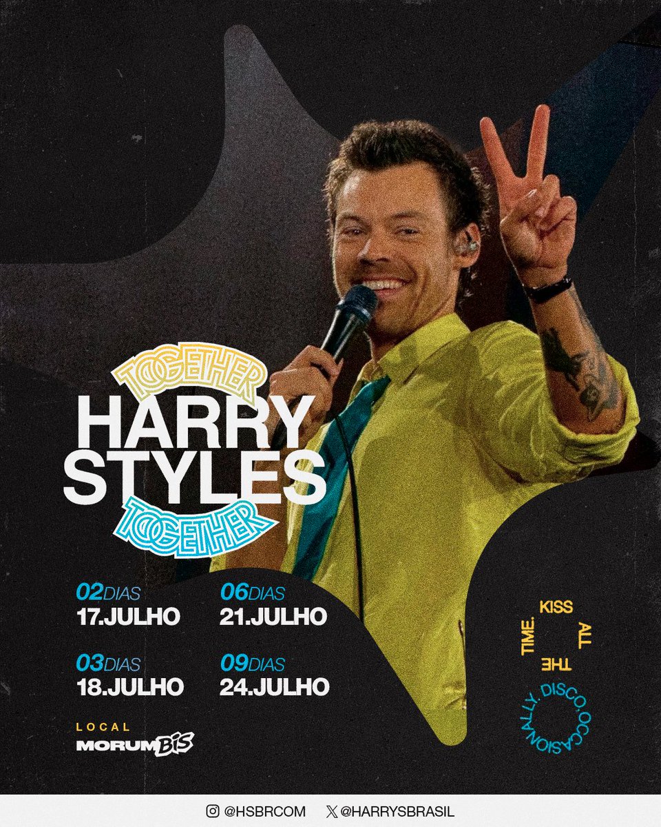 harrysbrasil's tweet photo. Faltam apenas DOIS DIAS para o primeiro show da "Together Together Tour" no Brasil! 🇧🇷 https://t.co/800XIPAqKE
