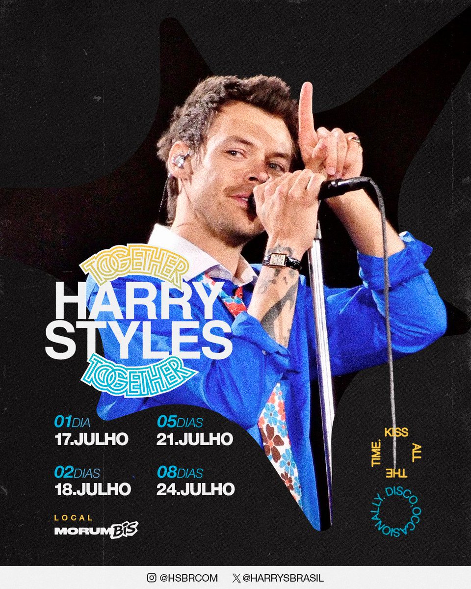 harrysbrasil's tweet photo. É AMANHÃ! Falta UM DIA para o primeiro show do Harry Styles com a “Together Together Tour” no Brasil! 🇧🇷 https://t.co/Bfj0JJZYqt