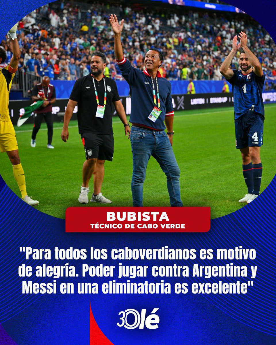 DiarioOle's tweet photo. “ES UN ORGULLO” 🤩🇨🇻

🇦🇷🏆El técnico de Cabo Verde habló tras la histórica clasificación a los 16avos de final y se refirió al cruce que tendrá su selección frente a Argentina https://t.co/B0oTYmYgKz