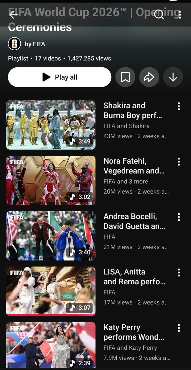 M_27_97's tweet photo. Goals performance is the 4th most watched video of all three 2026 FIFA World Cup Opening Ceremonies.

LISA OPENING CEREMONY 

#LISA #LISAxGOALS 
#GOALS #LISAxFIFAWorldCup #FIFAWorldCup #WeAre26

https://t.co/Q7WoRpznDS https://t.co/DMixzz35gh