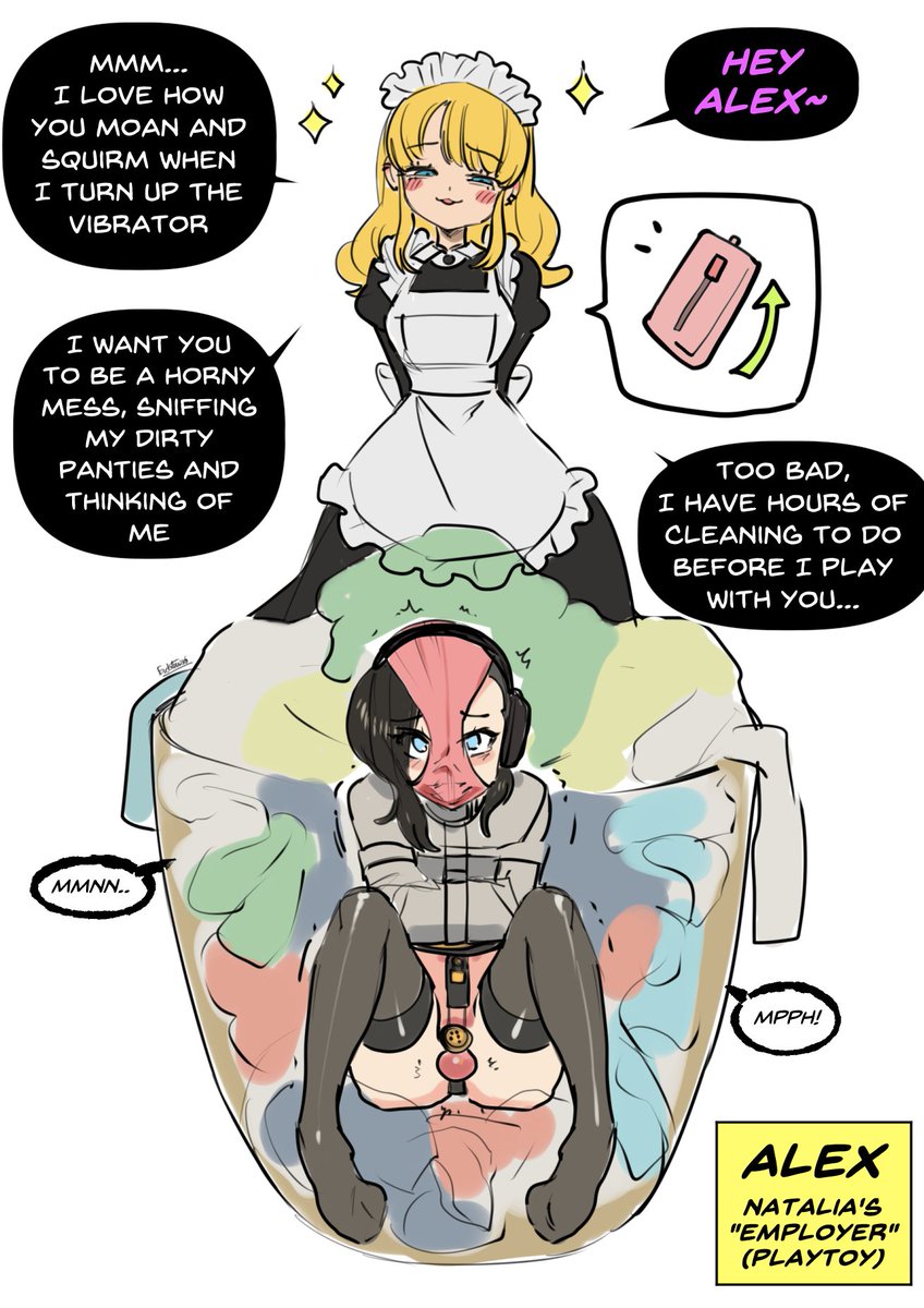 alex_comms's tweet photo. Natalia makes sure to sort all the dirty things together when she cleans. Her own dirty panties, socks and laundry, Alex's dirty panties... and her dirty, perverted "master", Alex :3
Art by the amazing @EUDETENIS https://t.co/x9U8tCXnNJ