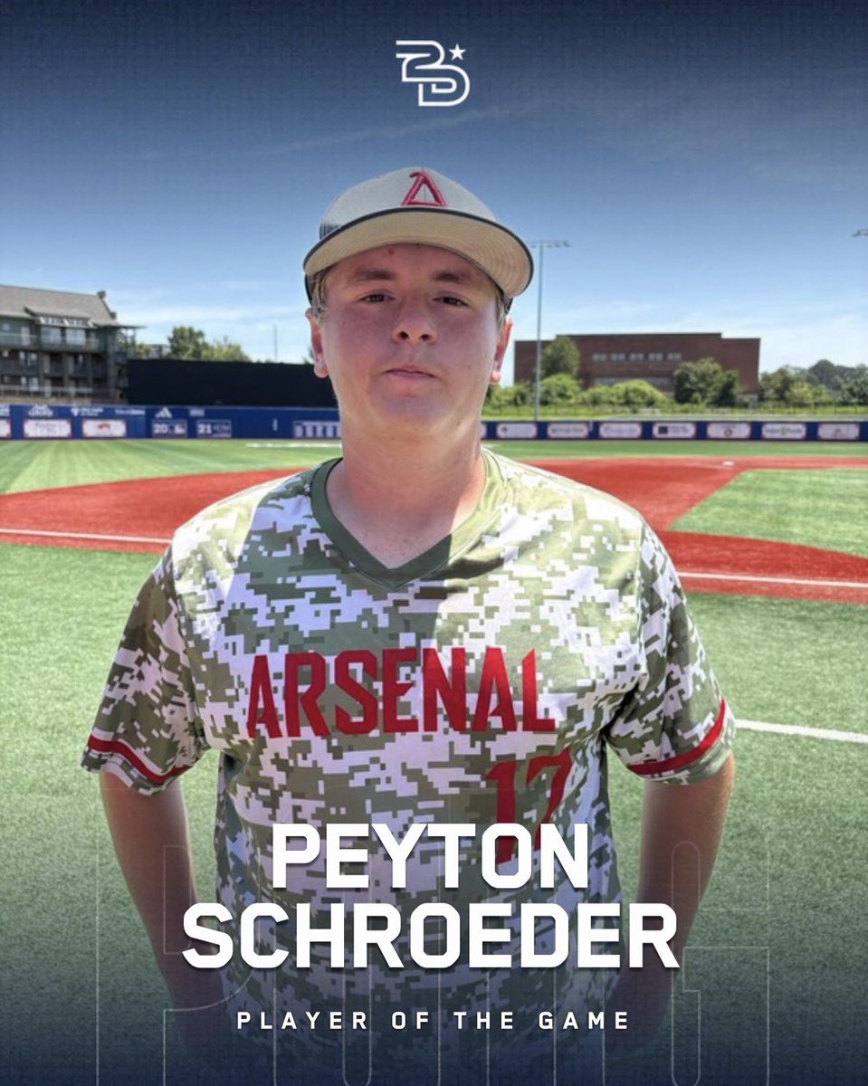 2DsportsbsbLA's tweet photo. ⭐️ Player of the Game ⭐️ 

Peyton Schroeder 

Arsenal Baseball https://t.co/9ZbAkIz0Cn