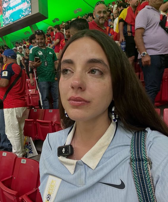 TrollFootball's tweet photo. This Uruguay fan took crying selfies from every possible angle 😭 https://t.co/61sNupDdfZ