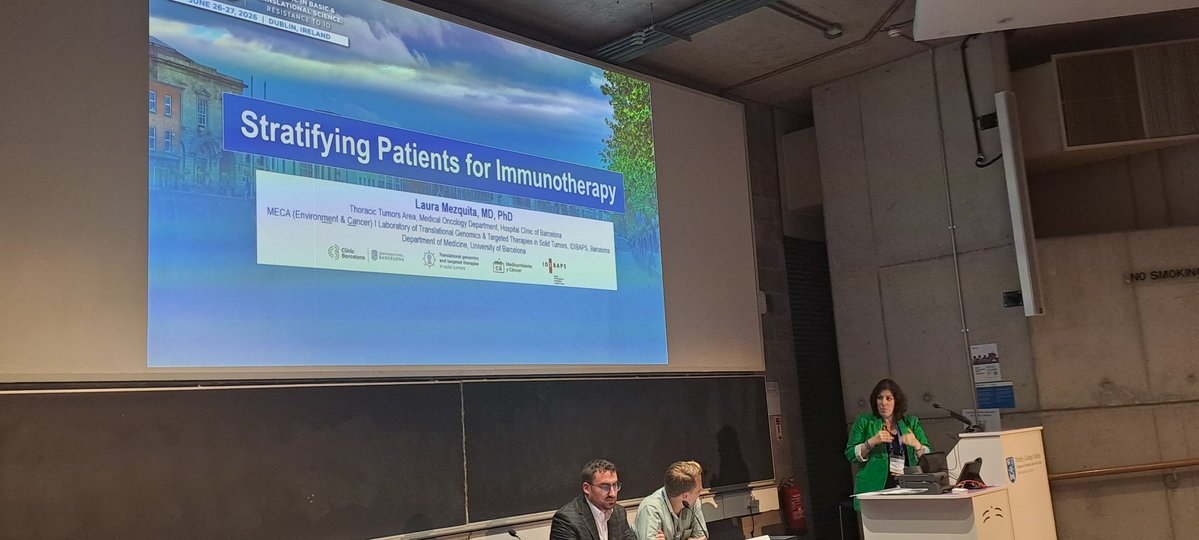 SandraOrtizCua1's tweet photo. At the @IASLC Hot Topics Meeting   @LauraMezquitaMD provides a comprehensive overview on stratification of patients with #NSCLC treated with #immunotherapy. 

#LCSM #HT26 https://t.co/wsSARPdPnX