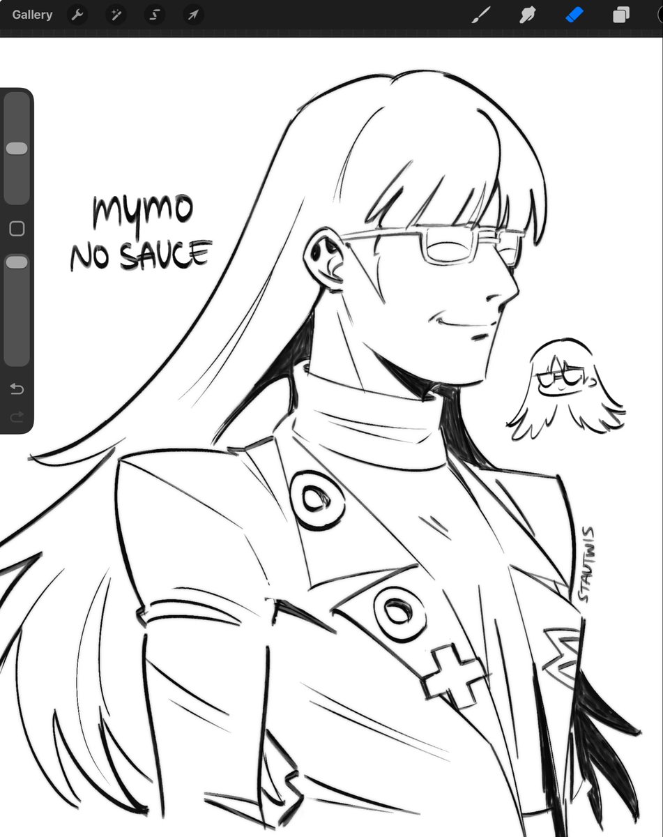 Stautwis's tweet photo. wanted to draw my ver. of hair down mymo #gachiart https://t.co/hKe7jiUsbF
