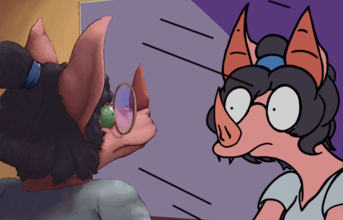 yagsotol's tweet photo. I made these as a silly birthdays gift for a certain bat in my life now that she has forced me to watch these Simpsons . I do get a tiny bit sad thinking about everyone who used to do this kind of thing manually were probably the first to be killed by image generation https://t.co/U41WtbT3Ic
