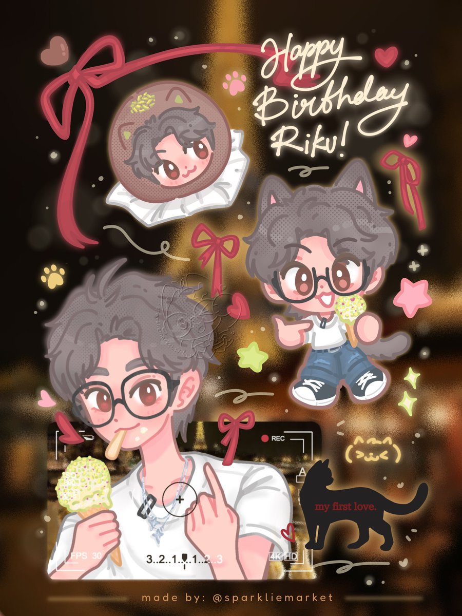 sparkliemarket's tweet photo. 🎂🐈‍⬛大好きな猫ちゃん、
お誕生日おめでとう~❣️
.
#애햄_리쿠생일이다냥
#夏の始まりはリクと共に
#AllForRikuDay https://t.co/gpL0YTQEHg