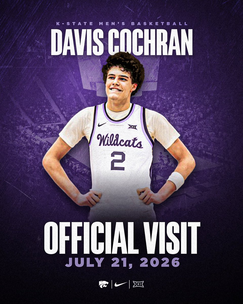 DavisCochran35's tweet photo. I will be taking my official visit to @KStateMBB on July 21st!! https://t.co/6srC9azEEF