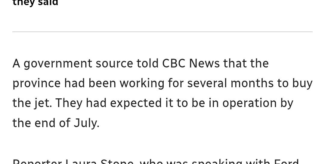 steffanwatkins's tweet photo. 🇨🇦 An government source told CBC in April that Doug Ford's $30M Bombardier Challenger would be ready for service in July 2026. Despite selling it back to Bombardier, they are still on time for that schedule. In hindsight, doesn't it seem like that was the plan all along? https://t.co/tcgRdiFYlD