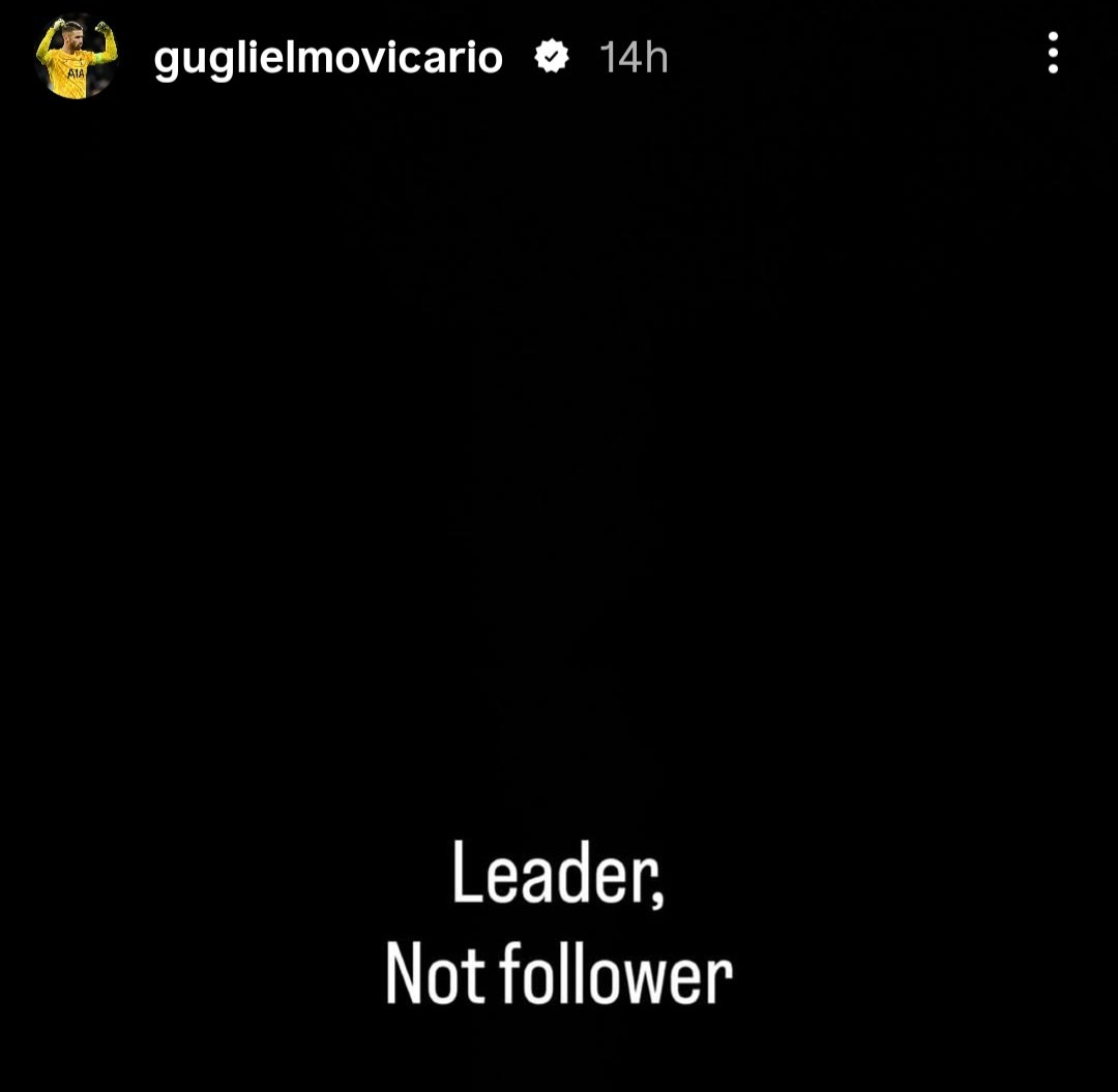 ChrisCowlin's tweet photo. Guglielmo Vicario... "Leader, Not follower."

#COYS #THFC https://t.co/tNlZuFKsqa