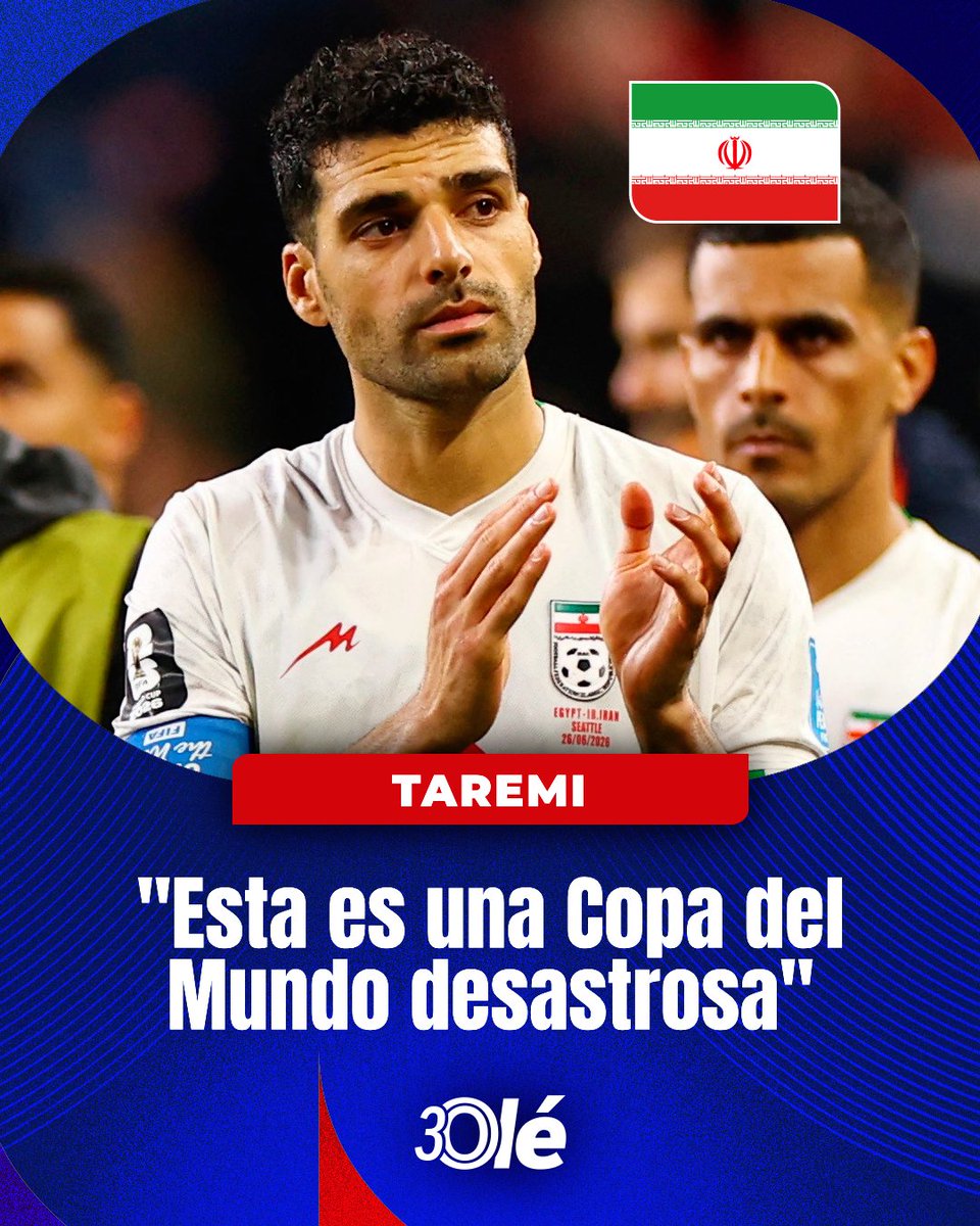 DiarioOle's tweet photo. "ES UNA COPA DEL MUNDO DESASTROSA" 💥

🇮🇷😤 Mehdi Taremi, capitán de Irán, explotó contra la FIFA por tener prohibido permanecer en Estados Unidos y tener que volver inmediatamente a México

🗣️ "Como jugadores profesionales no podemos jugar una competición en estas condiciones, no está bien ni es justo. Si la FIFA piensa que esto es justo, tema de ellos, pero no lo es"

🗣️ "Han hecho todo lo posible para eliminarnos. Desde nuestra perspectiva, sí, creo que lo quieren así, nos quieren afuera"

🔜 Los iraníes deberán esperar otros resultados para saber si avanzan a 16avos como uno de los ocho mejores 3°