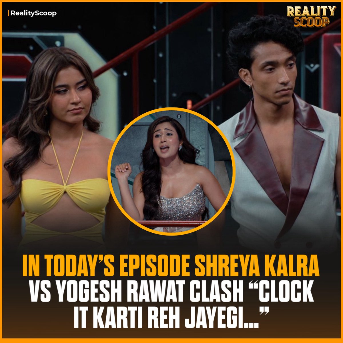 reality_scoop_'s tweet photo. First major clash inside the house and it’s already intense 🔥
Shreya Kalra and Yogesh Rawat got into a heated argument where Yogesh lashed out saying, “Clock it karti reh jayegi, aur kuch nahi hoga tujhse”

#YogeshRawat #ShreyaKalra #LockUpp2 #LockUpp #RealityScoop https://t.co/73lC7SyMwS