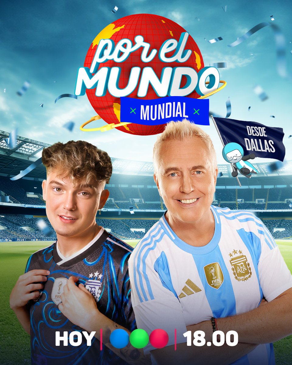 telefe's tweet photo. 🇦🇷 Alentamos a la Selección desde las 18hs junto a los hinchas argentinos en Dallas 🤩 

#PorElMundo Mundial con @marley_ok y @Ianlucasok https://t.co/G3y9sUzugq