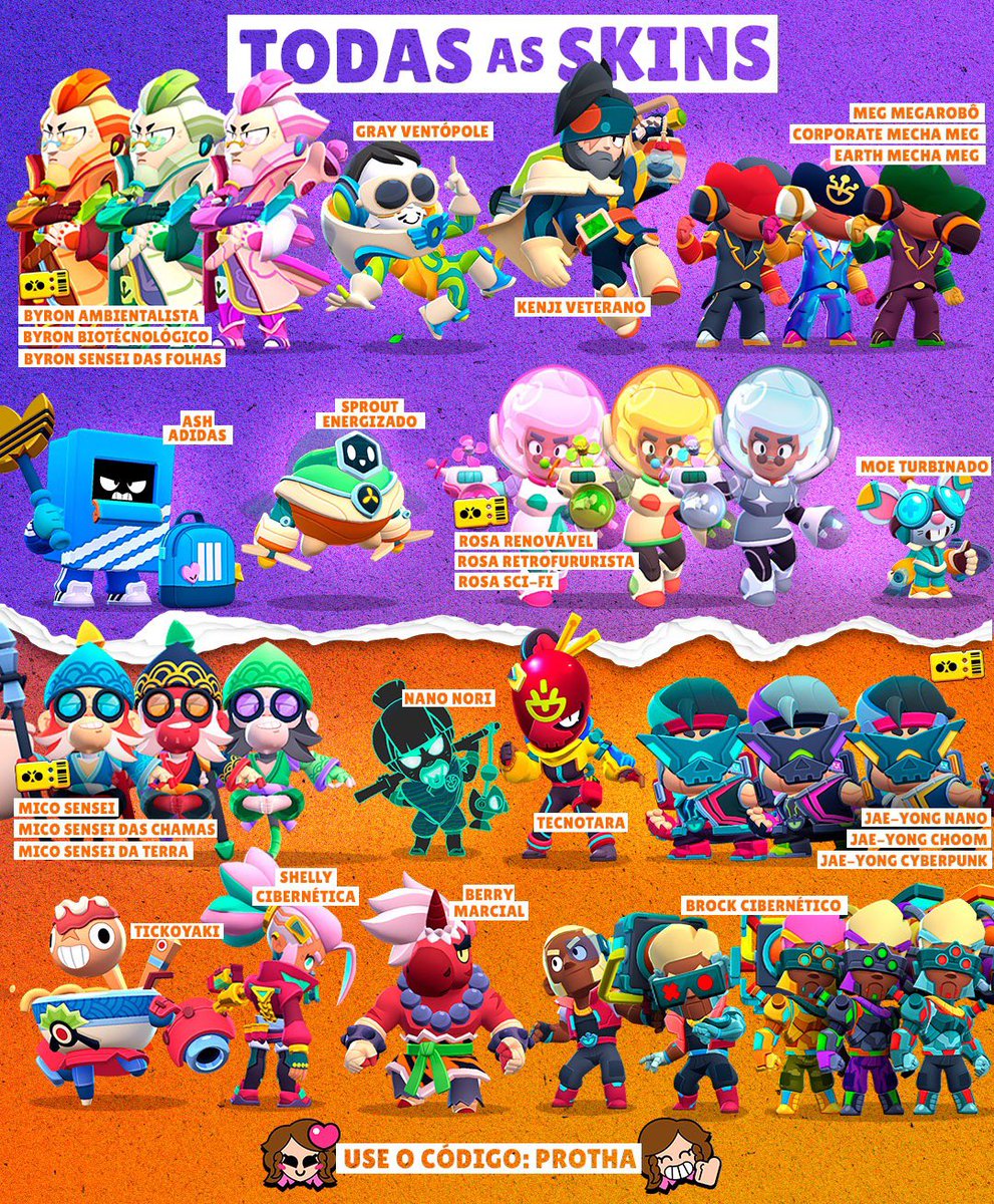prothagame's tweet photo. Todas as skins da atualização! Qual é a sua favorita? 👀 #BrawlTalk https://t.co/rQxTQrIkyv