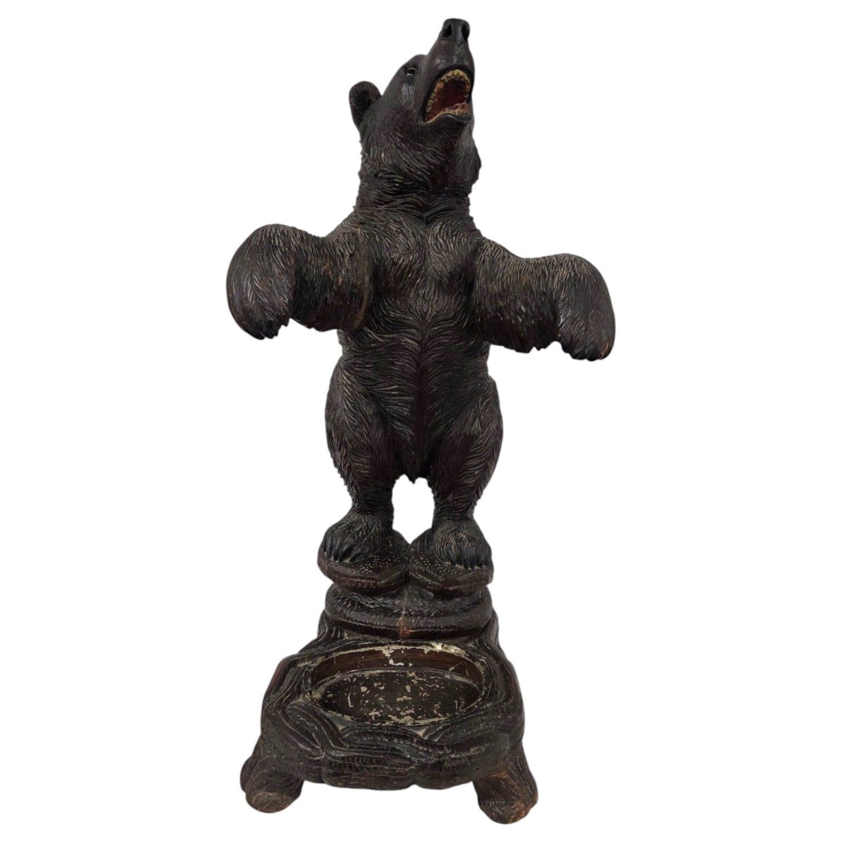 Dovetailsllc's tweet photo. The July Collector’s Delight Auction will also feature an outstanding collection of Black Forest carvings. Shown here is one of the best. This 37 inch standing bear umbrella stand is in great condition and comes with the original liner. https://t.co/MJ95rkj2aP