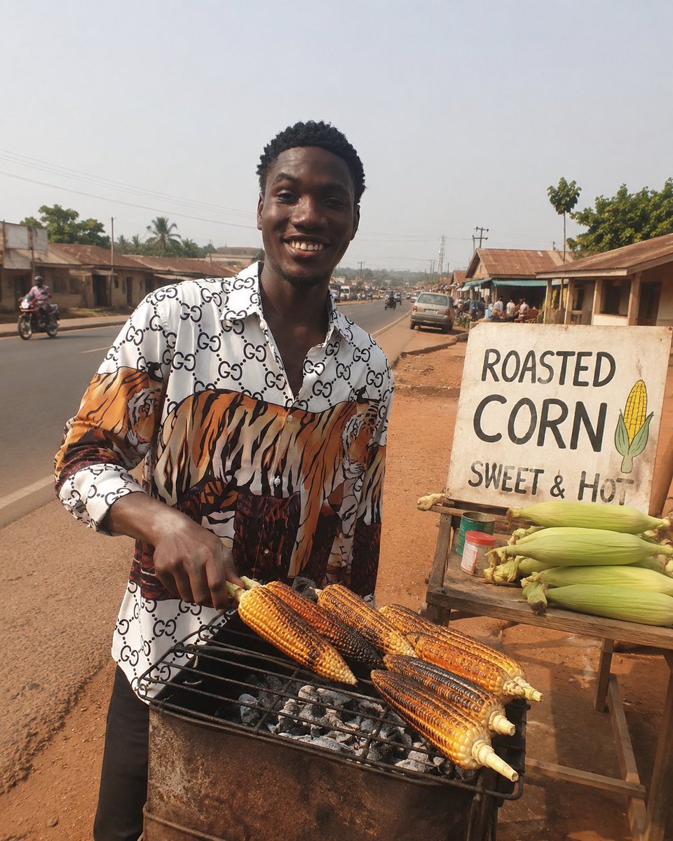 lashaggi001's tweet photo. Oya oo roasted corn don ready ooo come and buy oo
I be private corn roaster too o https://t.co/D2rkayRWnt