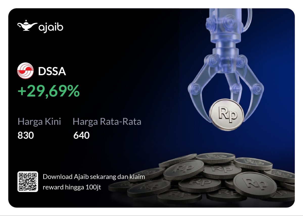 elangarka5's tweet photo. wkwkw aku baru ngabarin skrg euy, ini porto kemarin punya DSSA gacor ya, pantau terus biar makin cuan #AplikasiAjaib #saham @ajaib_investasi https://t.co/Kl0EurtBqH