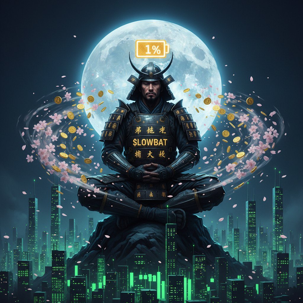 Lowbat_fun's tweet photo. ⚔️🔋🌕 THE SAMURAI DOES NOT PANIC. THE SAMURAI HOLDS.

While the market screams.
While charts bleed red.
While weak hands scatter like leaves.

The LOWBAT samurai sits still. 🧘

Eyes closed.
Mind sharp.
Conviction unbreakable.

Because the samurai knows something the crowd does not.

Patience is not weakness.
Stillness is not surrender.
1% battery is not the end —

IT IS THE MOMENT BEFORE THE STRIKE. ⚔️

One move. Clean. Decisive.
And the whole market feels it.

The samurai has been waiting.
The time is almost here.
Are you ready? 🌕

CA: CrPifEp7hqognjMw5CEnzNroc1rtbm6izYmFHLeEpump
🌐 https://t.co/LNTsiVD2DX
💬 https://t.co/VF2hW6SMPe
🐦 https://t.co/G5aYp7a1G5
🛒 BUY: https://t.co/31VjhJfRLs

#LOWBAT #Solana #SamuraiHands #HoldWithHonor #1PercentBattery
