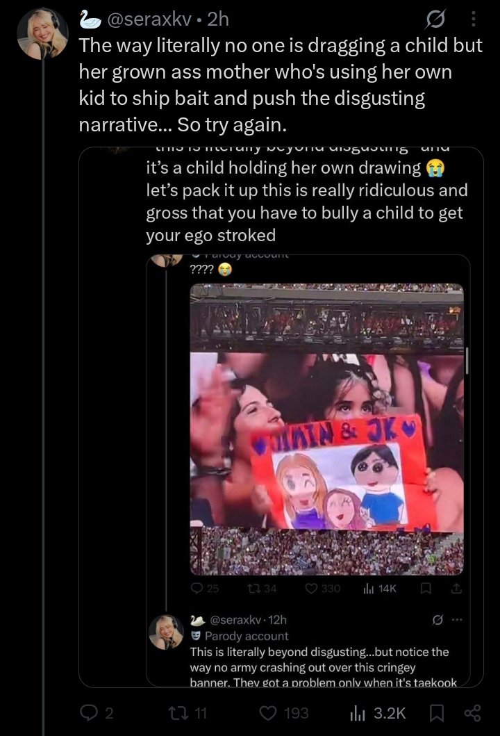 kokominisan's tweet photo. she’s playing victim saying they didn’t drag a kid when the kid just drew herself with jm&amp;jk with no ship name or sign. now she’s dragging the mom too while tkker banners used ship names&amp;cult signs.that’s why tkrs are called embarrassing. tkrs need mental help for dragging a kid https://t.co/PORizxZb2C