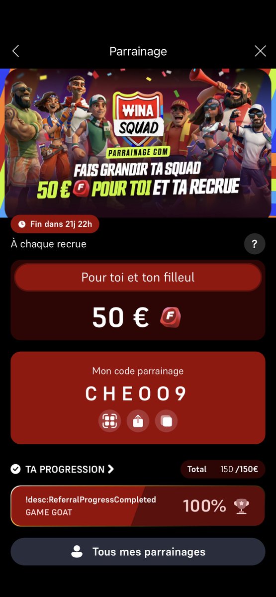 cheytaccccc's tweet photo. 50 EUROS OFFERT SUR WINAMAX 🍀
 
Avec mon code promo parrainage "CHEOO9" 😊

Après dépôt et validation du compte ✅ #TeamParieur  

https://t.co/qji11whMxV https://t.co/i2rK6vVSqi