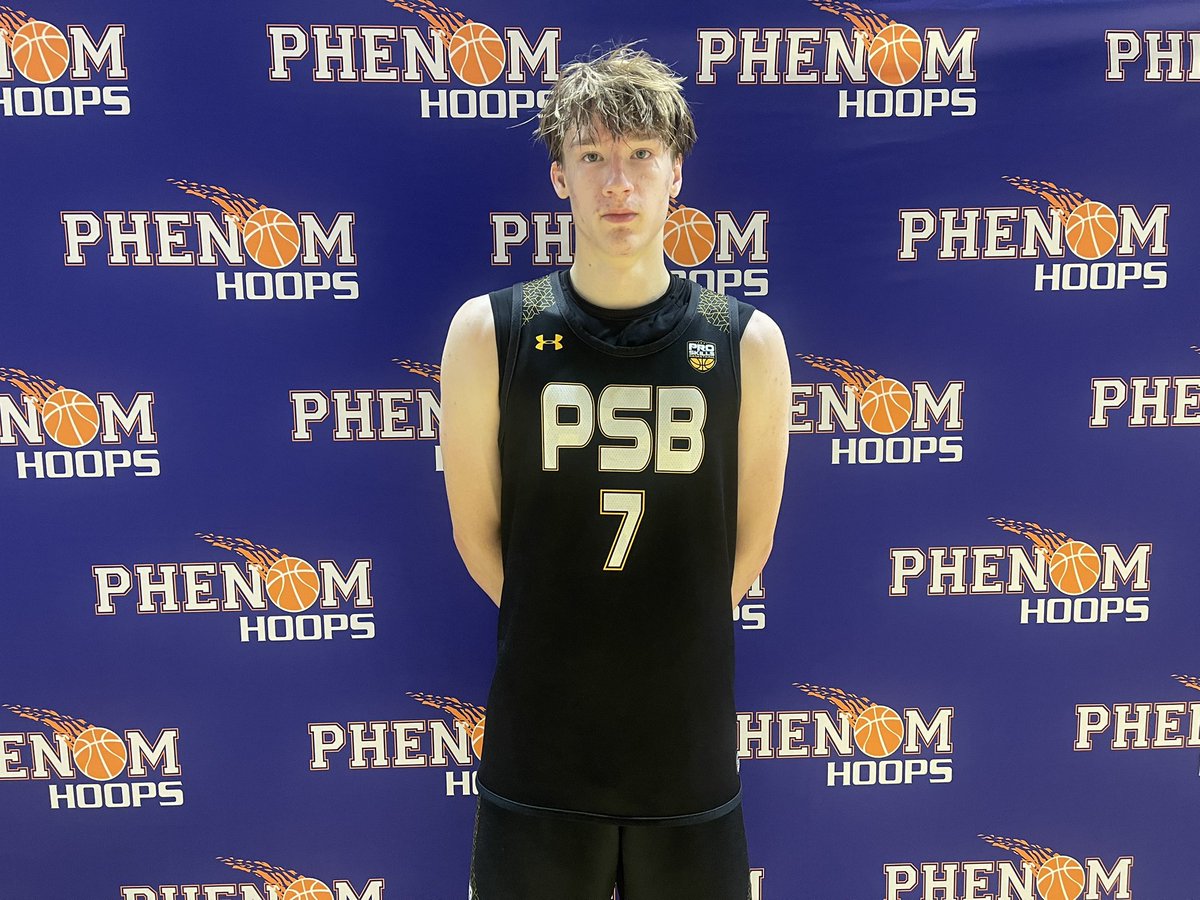 POBScout's tweet photo. 2027 6'8 Heath Johnson (Pinecrest) is a hidden gem as a big that has had a strong summer. Really opening more eyes with his feel, ability to finish as well as stretch the floor, and defensive presence as a rim-protector. #PhenomTeamCamp https://t.co/Igr4fgp3xr