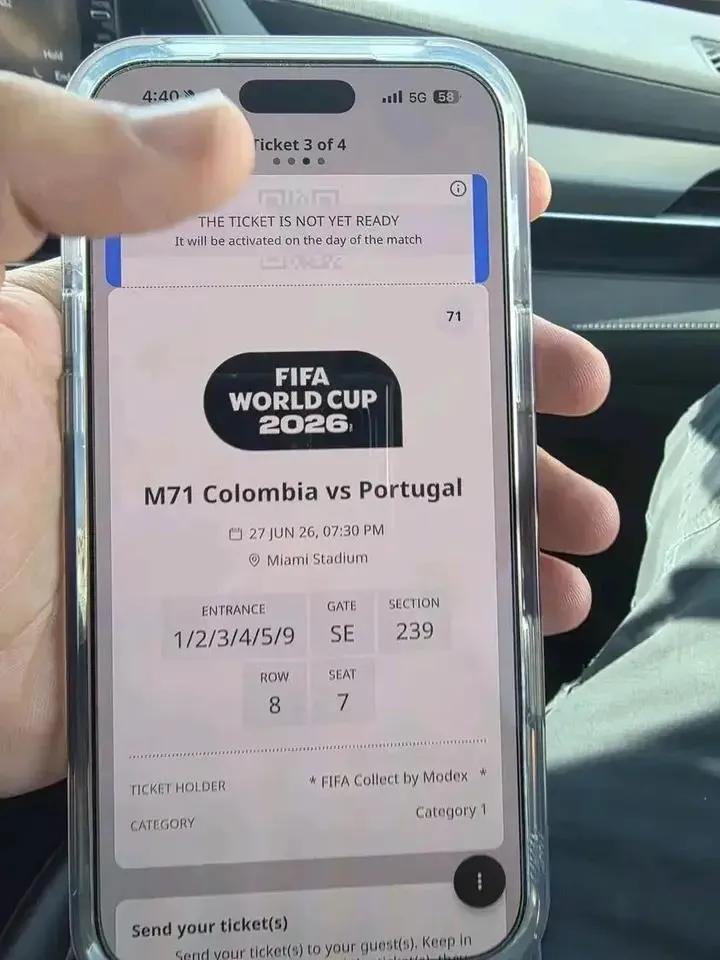 DunkinDola's tweet photo. @MooMindanaoPH I have four ticket to sell for Portugal vs Colombia in Miami Stadium (Category 1).
Section 239
Row 8
Seat 5 - 8
I'm asking for $500 each https://t.co/yrFFcARswf