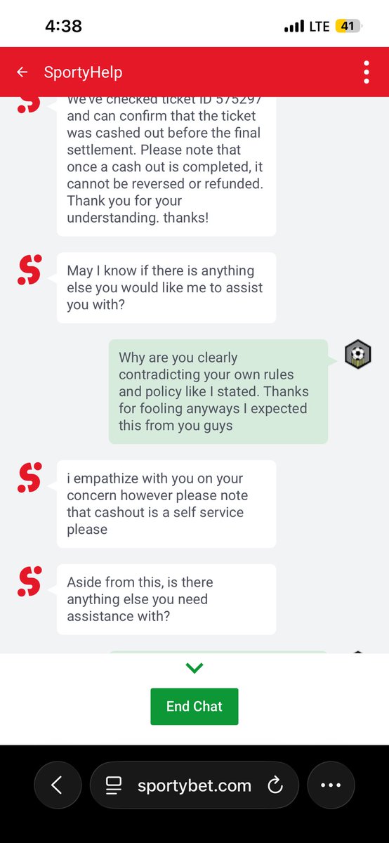 Tesla988946's tweet photo. @SportyBet lock the cashout during a live VAR review, and now you’re hiding behind 'self-service' to deny a ticket that WON 1-1 on the official score sheet.
A formal regulatory complaint has been filed with the NLRC (@_NLRC) for unfair consumer practices. Pay out the winning ticket! https://t.co/EWgenmuBIX