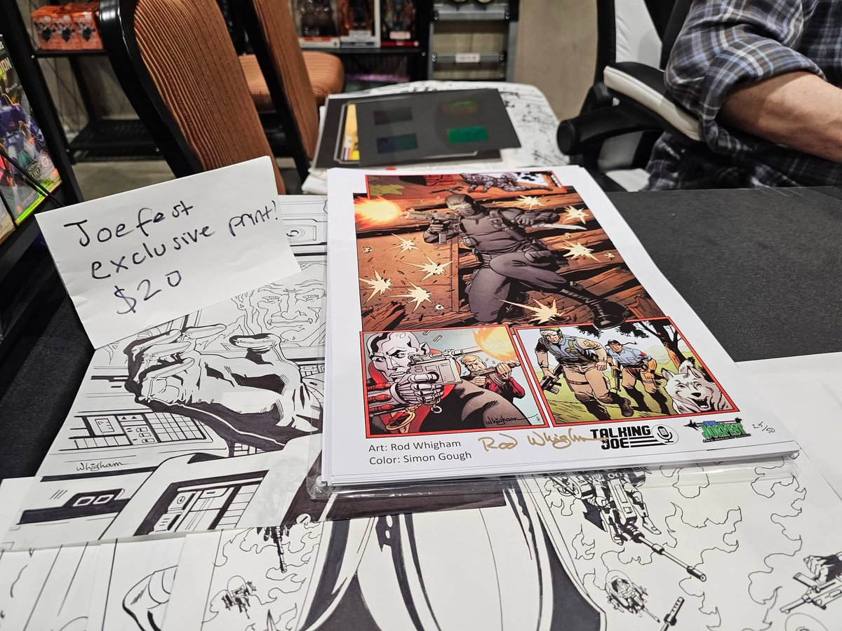 PSed81's tweet photo. #joefest best gijoe artist Rod Whigham has arrived at Joefest. Signing exclusive prints, books and selling originals. https://t.co/xqjG0kGr5B