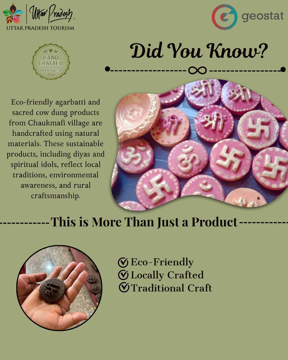 ChaukMafiUPTR's tweet photo. The women artisans of Chaukmafi are transforming natural resources into eco-friendly Gobar Products and Handmade Agarbatti (Incense Sticks). Rooted in traditional knowledge and sustainable practices, these handcrafted products reflect generations of skill, innovation, and care. https://t.co/zLRvSvq6c2