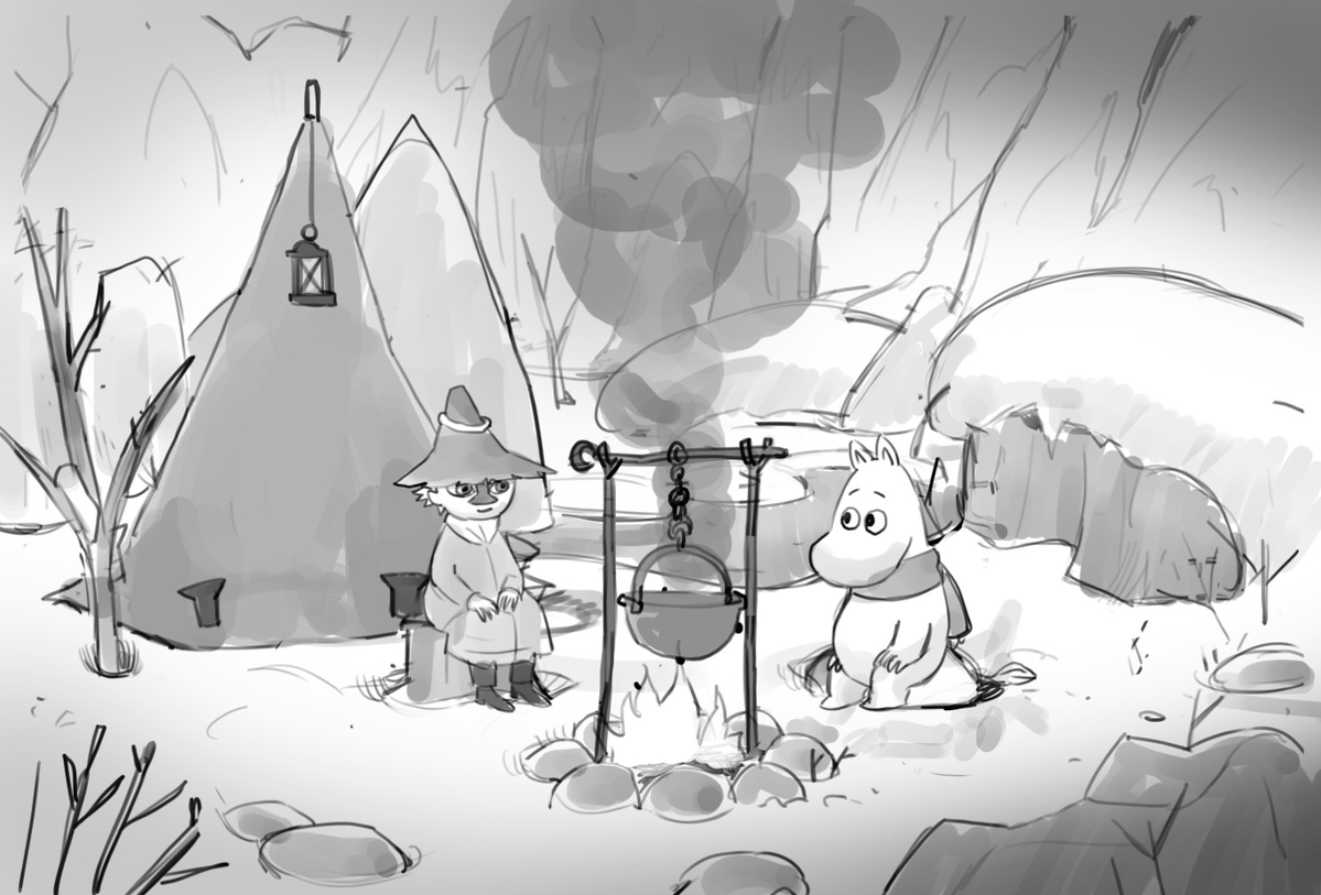 MoominsESP's tweet photo. El arte conceptual de Joxter en el juego de Moomintroll: La Calidez del Invierno ⛺️🌿
#Moomin https://t.co/6579YJuql1