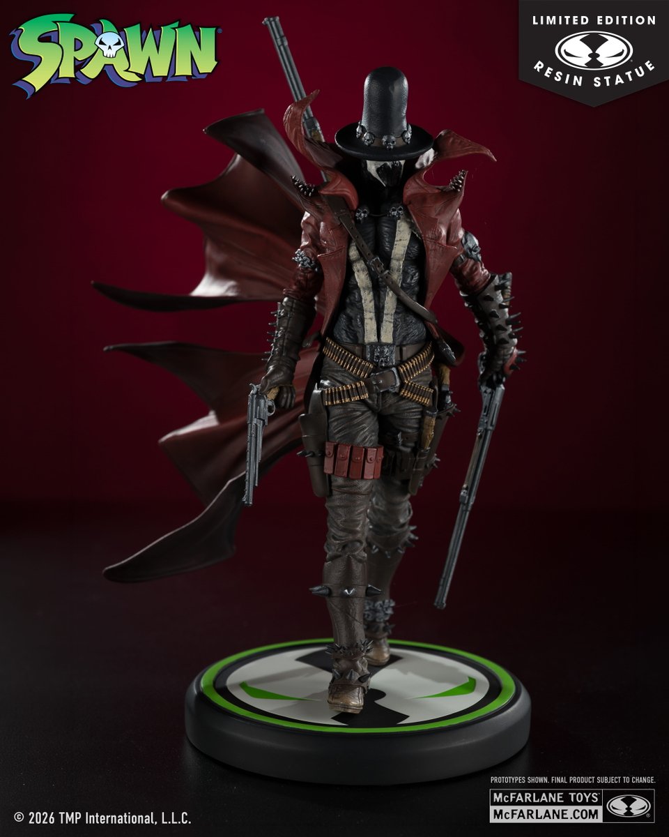 mcfarlanetoys's tweet photo. Gunslinger Spawn (Black, White &amp; Red All Over) 1:10th scale limited edition resin statue   launches for pre-order on JULY 2nd at select retailers!   

#McFarlaneToys #Spawn #GunslingerSpawn #BlackWhiteRedAllOver https://t.co/IVEguAxIVG