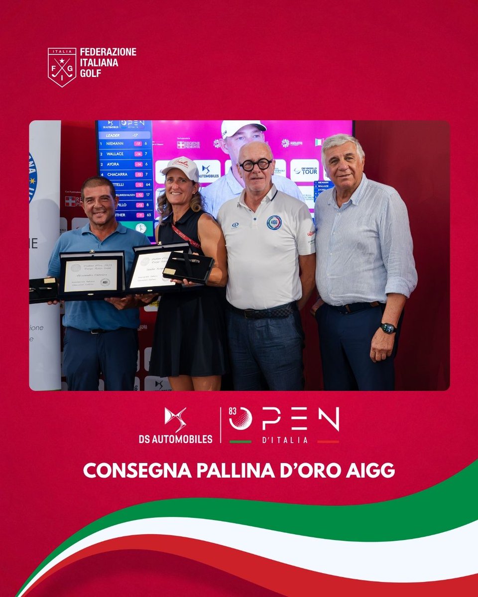 FederGolf's tweet photo. Consegnato il premio Pallina d’Oro-Targa Fulvio Golob per la stagione 2025

A Giulia Sergas e Alessandro Carrara il riconoscimento dell'Associazione Italiana Giornalisti Golfisti

Foto Viviana Molinari - 3MIND / Federazione Italiana Golf

https://t.co/BNquVxEoUR https://t.co/IQvAFlrkRW