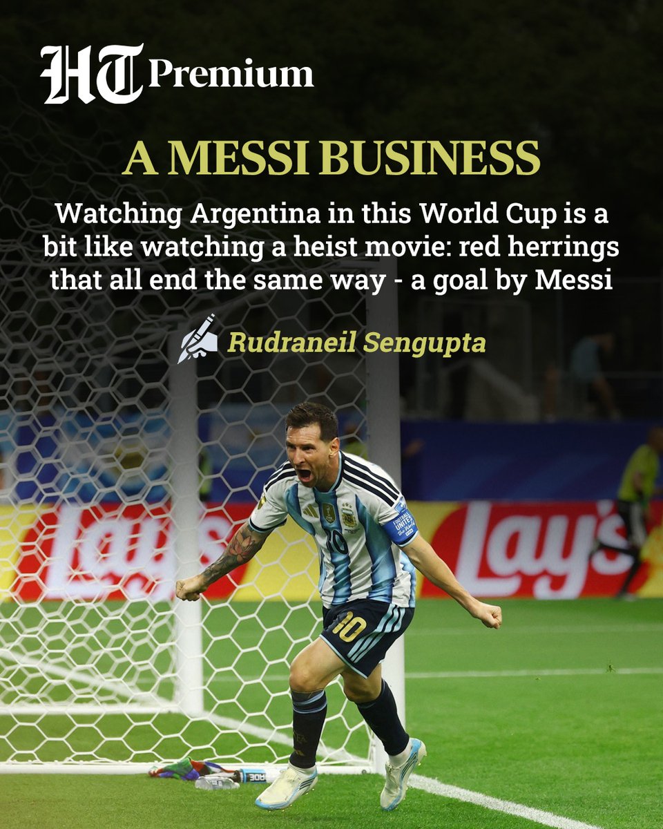 htTweets's tweet photo. #HTWKND | There’s a strange, perhaps poetic, echo of the past — a kind of glorious deja vu — in the things Lionel Messi does for the Argentine football team.
This is a team sport and, usually, no matter how great the individual player, a single person does not dictate the fortunes of a team.
1998 was France’s year and the spotlight was on Zinedine Zidane, but the midfield genius had around him some of the most outstanding players in the history of the game: Thierry Henry, Patrick Vieira, Lilian Thuram, to name just a few.
Rudraneil Sengupta ✍
Know more 🔗 https://t.co/3r2v65vsbO