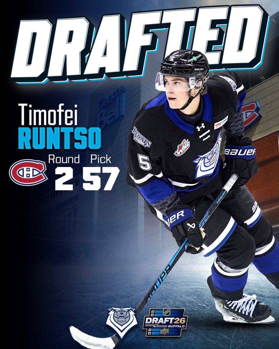 victoriaroyals's tweet photo. Timofei Runtso has been selected in the 2nd round, 57th overall by the Montreal Canadiens!

Congratulations, Timmy! https://t.co/uk95DT4VxH
