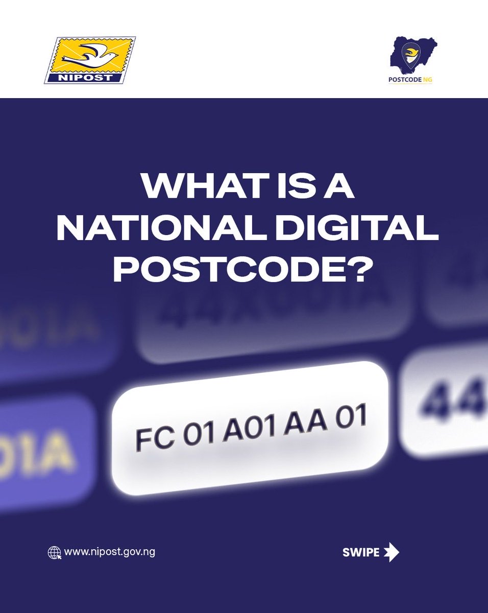 Postcode_ng's tweet photo. Every building deserves a unique identity.

The National Digital Postcode is helping make deliveries, navigation, and emergency response faster and more accurate by giving buildings a unique digital address.

#NationalDigitalPostcode #NIPOST #Digitaleconomy #YourCodeYourCommunity https://t.co/rJj13DYWuu