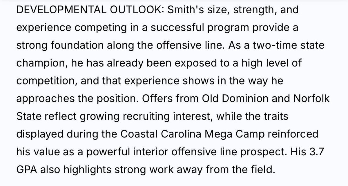 SmithJayden59's tweet photo. Thank you for the article! @sixstarfootball 
@CoachJarvis_ @OscarSmithFB @CoachPhil_ODU @coacheltonbrown @JoeyOrck https://t.co/g35PLX3s2Y