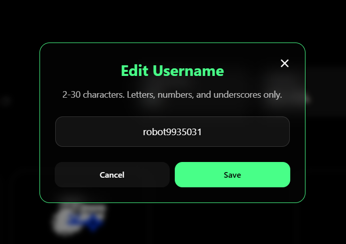 0xHannyusri's tweet photo. 🆕 Latest update Axis Hub Web from @axisrobotics - Edit Username feature is now available!

Go directly to the Portfolio page → click Edit → change the name to your liking (2-30 characters, letters/numbers/underscore)

Don't forget to try it!

#AxisRoboticsCommunity https://t.co/UX7beU1IQm