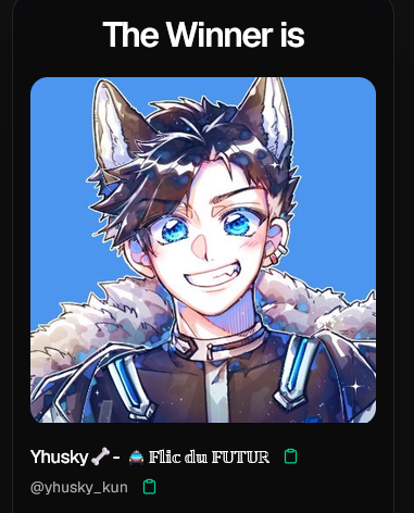 Al_W0onder's tweet photo. Pour la deuxième tournée, bravo à monsieur @yhusky_kun (hésite pas à passer dm twitter ou discord!!) https://t.co/KvErJsUZpR