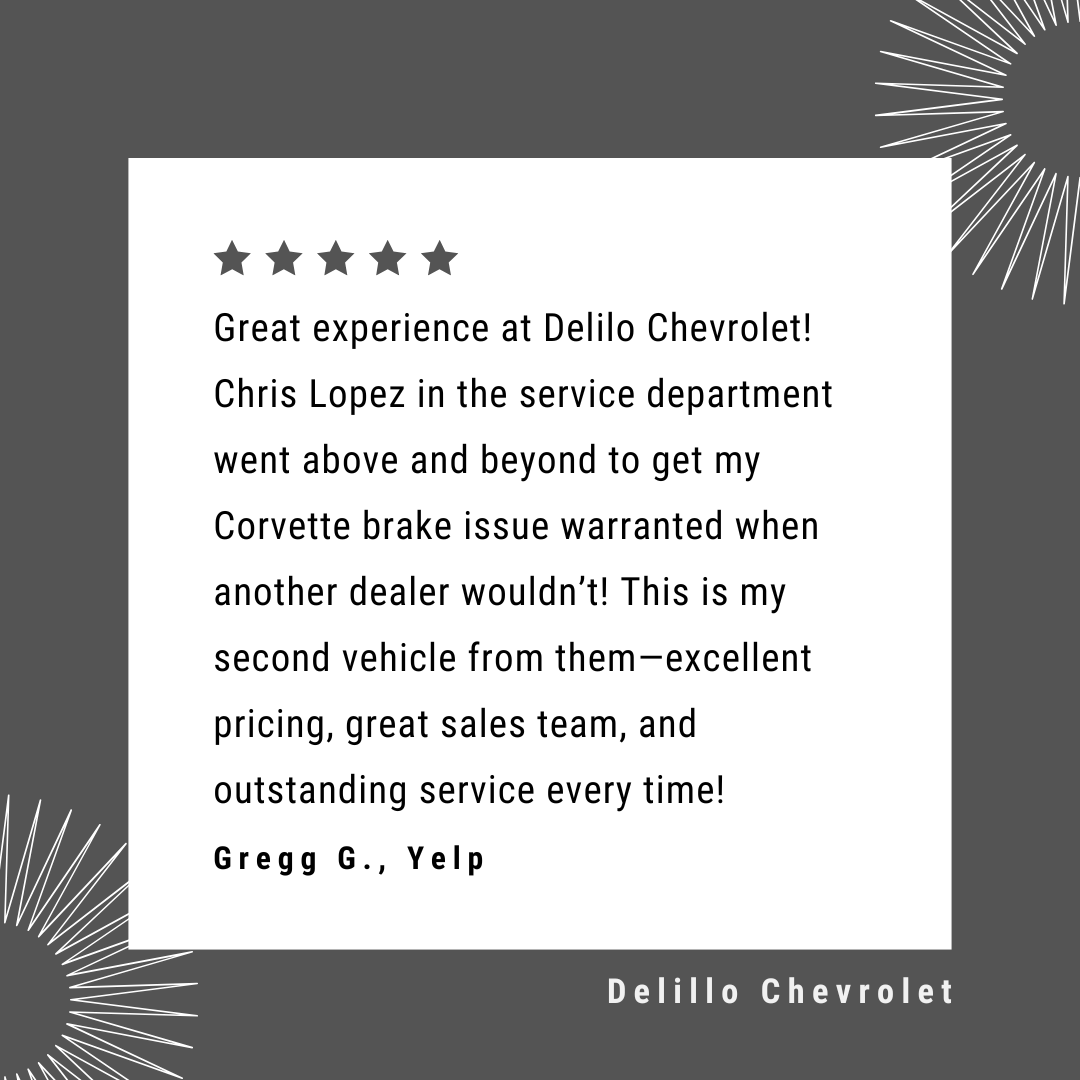 DeLilloChev's tweet photo. Thank you, Gregg! We’re glad Chris Lopez went above and beyond to help with your Corvette. We truly appreciate your continued trust and support! https://t.co/h6PESNBG7Q