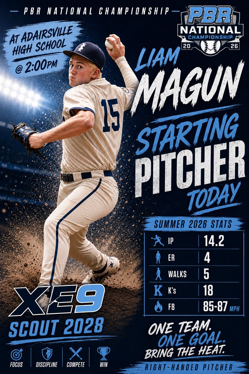 LiamMagun's tweet photo. Pitching today in the @prepbaseball National Championship
at Adairsville High School. 

@i_s_baseball @PB_Uncommitted https://t.co/R9XBYtlOPt