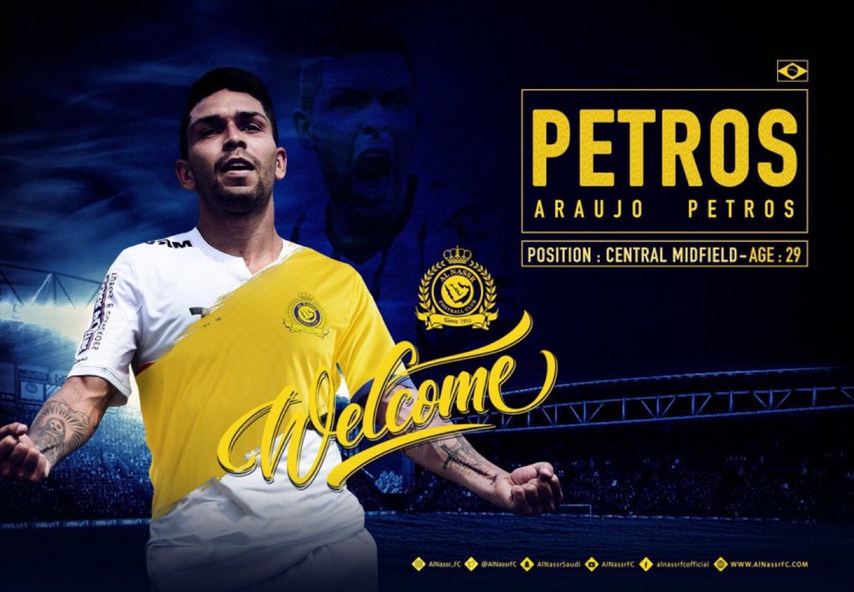 Nawaf_STATS's tweet photo. 🚨⚠️— في مثل هذا اليوم من عام 2018 قبل 8 سنوات !

✍️ نادي النصر يتعاقد مع البرازيلي أراوجو بيتروس https://t.co/lZ4cuZps60