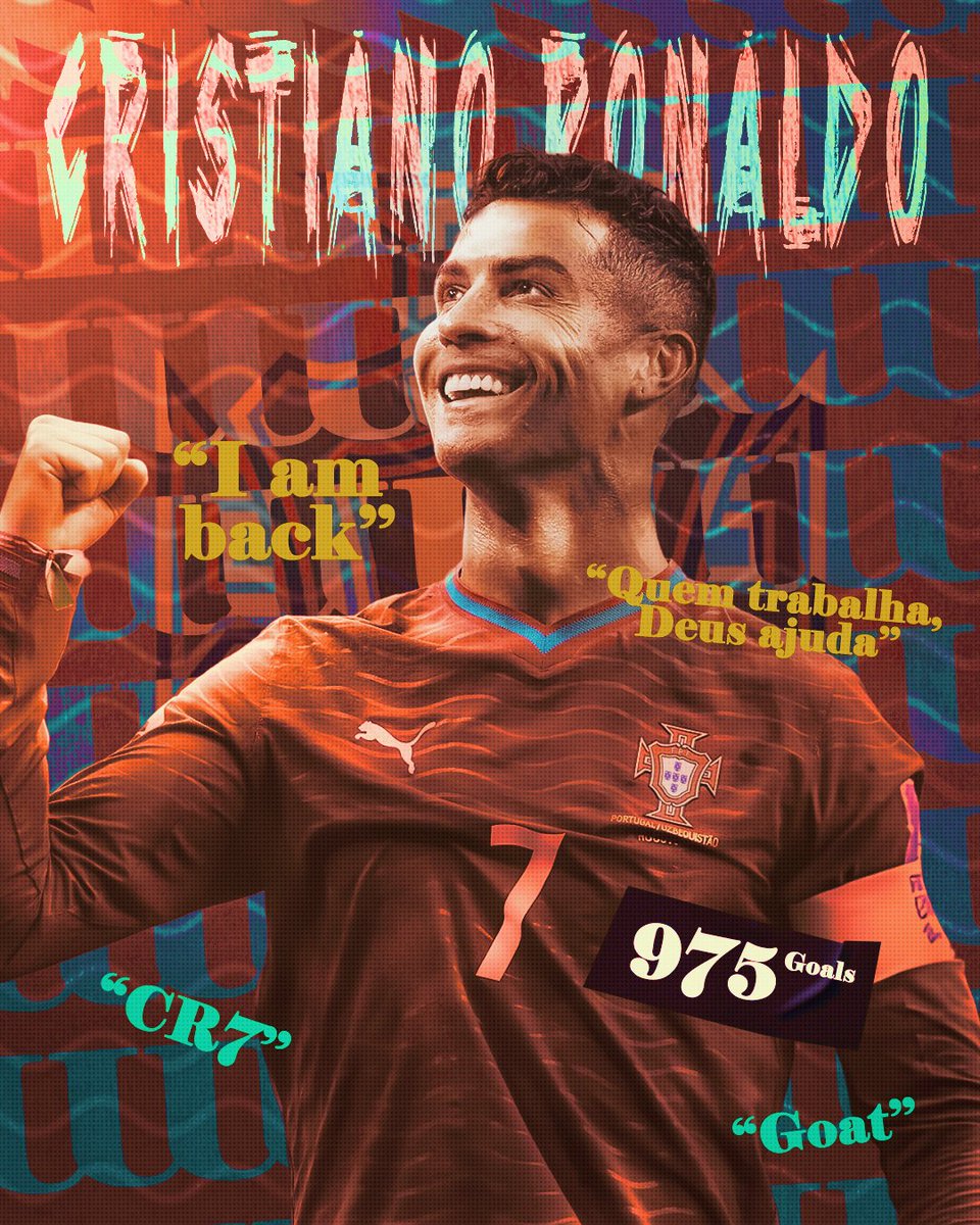 mddesignbr's tweet photo. 𝐇𝐄 𝐈𝐒 𝐁𝐀𝐂𝐊

975 gols… e contando. 🇵🇹🔥
Hoje tem mais. A besta tá de volta.

#CR7 #Portugal #GOAT #WorldCup2026 #Football https://t.co/2JWKH66Z5N