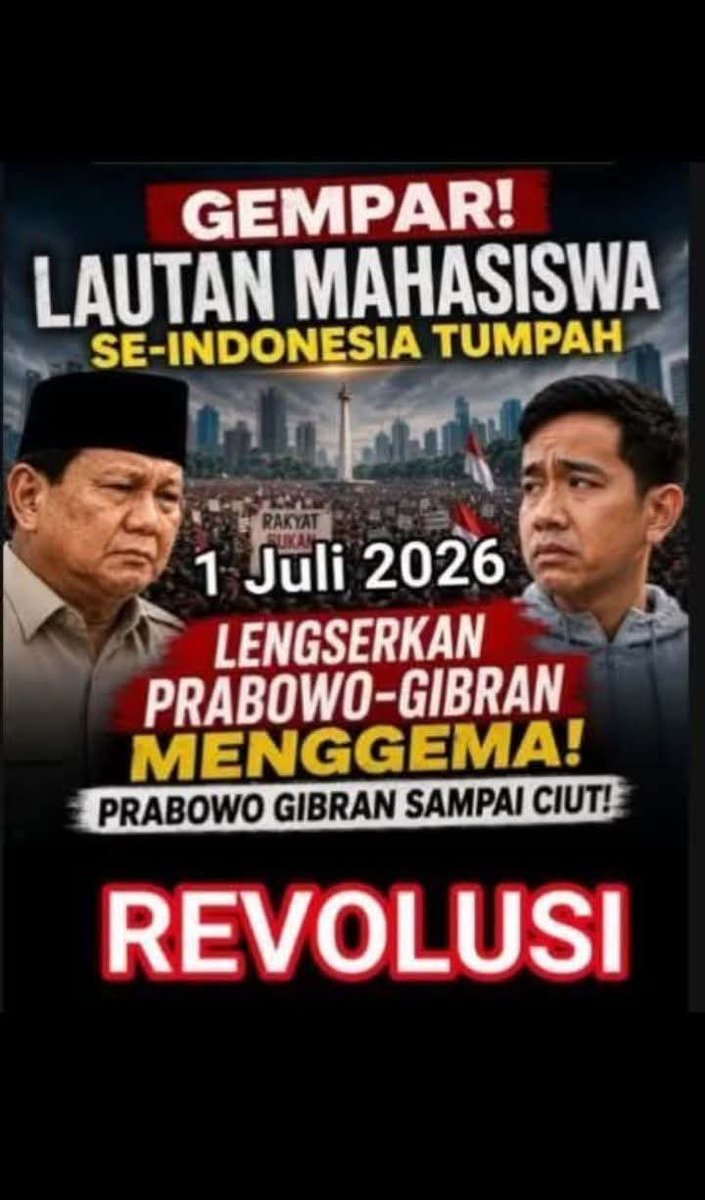 bangpanji27's tweet photo. @msaid_didu REVOLUSI TOTAL: 
Tumbangkan Gurita Oligarki, Seret Koruptor, makzulkan gibran dan Adili Jokowi!💥💥💥💥💥💥 https://t.co/9S9R9hPKBF