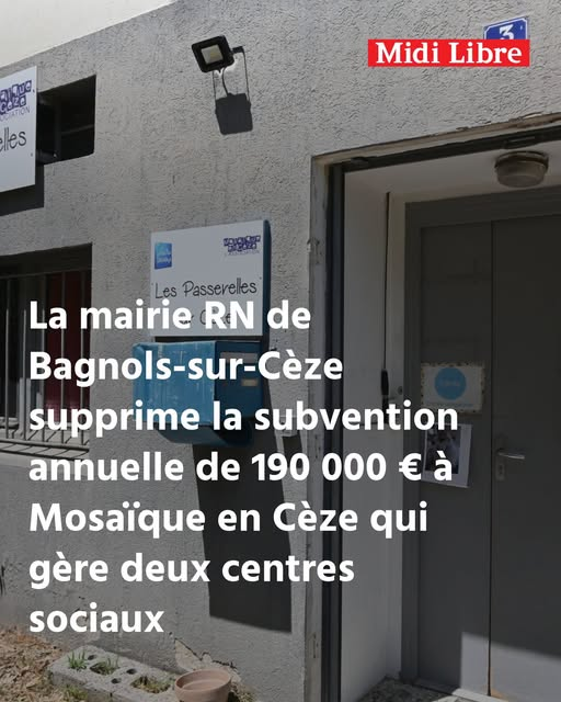JRenardiere's tweet photo. La mairie RN de Bagnols-sur-Cèze supprime la subvention annuelle de 190 000 € à Mosaïque en Cèze qui gère deux centres sociaux

https://t.co/iasRsHjJiv https://t.co/Wy8xgVlOQr