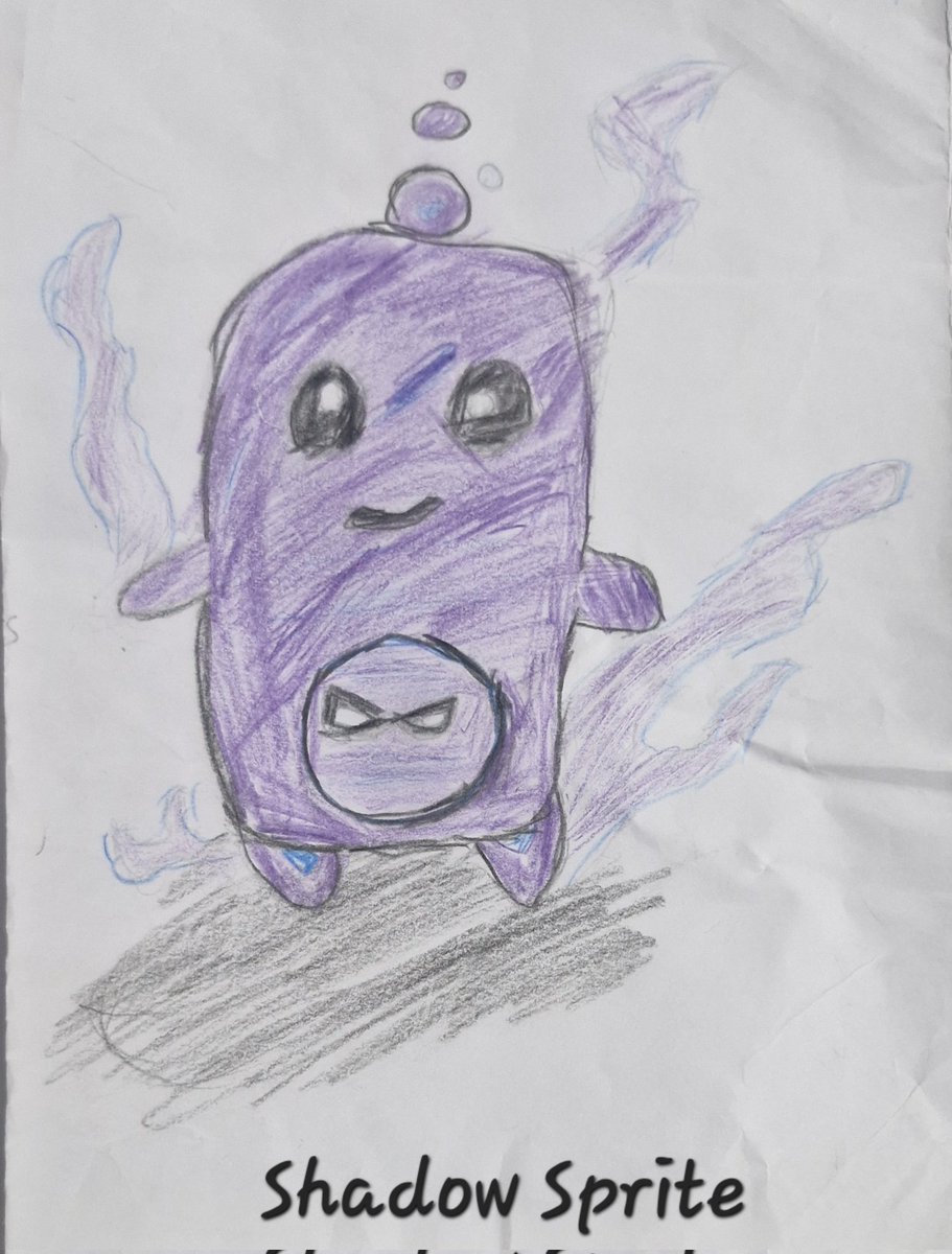 ibnSa3d's tweet photo. @Fortnite 
This is my design for the #designasprite contest it is called the shadow sprite it simply makes your footsteps quiter at lv.5 it grants a glock when your shield  breaks https://t.co/jNNZ58w76W